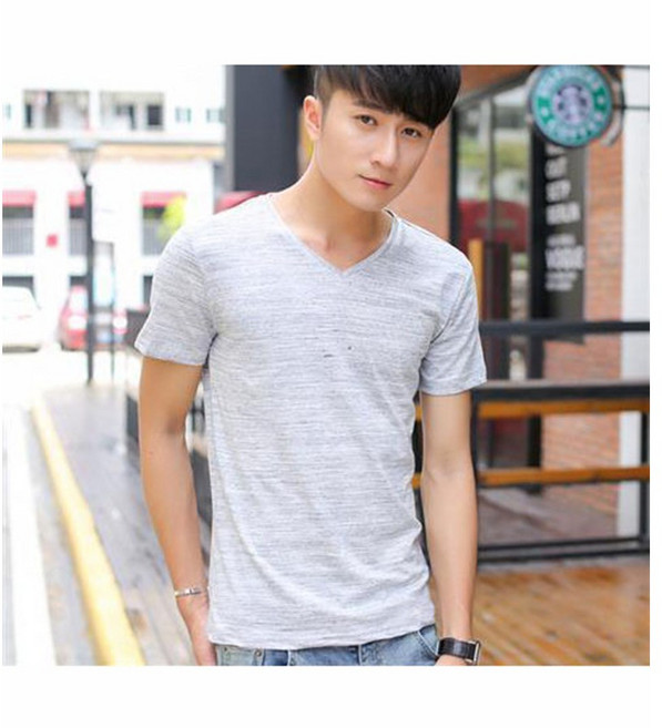 남성복 반팔 티셔츠 봄 여름 패션 데일리 브이넥 반팔티 솔리드 슬림핏 이너 상의 SJS