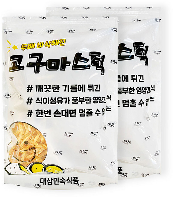 대삼민속식품 참고구마스틱, 500g, 2개
