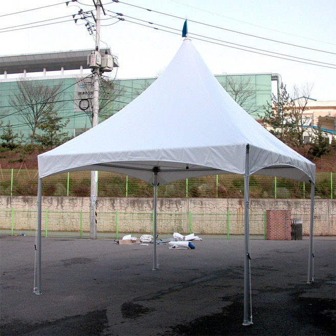 (주)한국캐노피 몽골천막 4m x 3m 몽골텐트 행사천막 고정천막 행사용천막, 4mx3m 몽골천막 백관골조+쫄탑민자 벽면