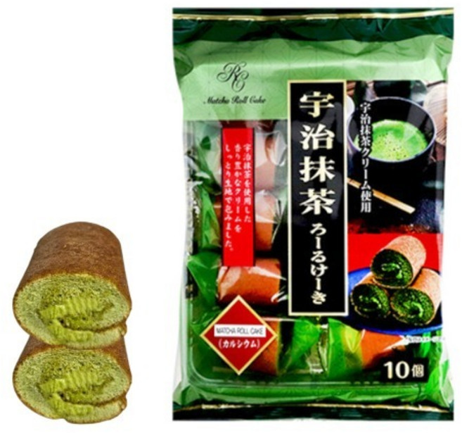 야마우치 말차 롤케이크 140g 미니 케이크 녹차 크림 일본 수입 빵 해외 과자 개별포장, 1