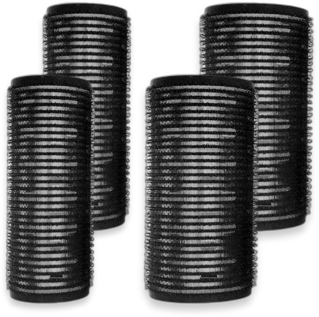 미소라인 고급 열전도 구르프 헤어롤 2종(3+4cm), 2세트, 블랙