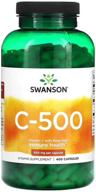 Swanson C-500 로즈힙 함유 비타민C 캡슐 400정, Swanson C-500 로즈힙 함유 ..., 1개 - 쿠팡