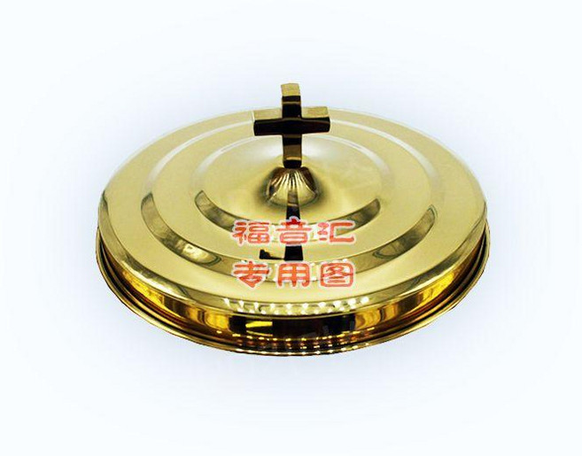 성찬식 플레이트 스테인레스 성찬 용품 교회 전병 포도주 성탄절 기독교, B. 금도금 파이 뚜껑