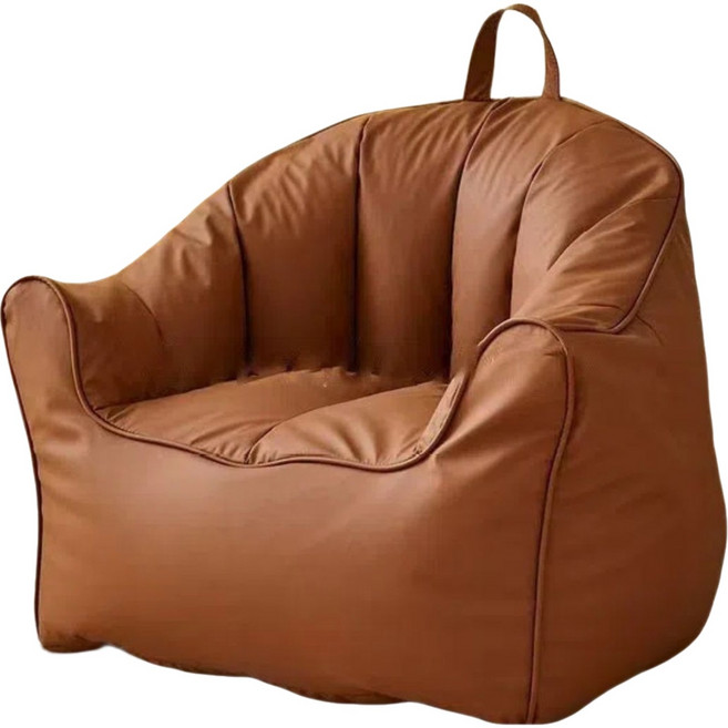 싱글 침실 거실 미니 소파 푹신한 빈백쇼파 손잡이 1인용 쇼파의자SYW, 커피색