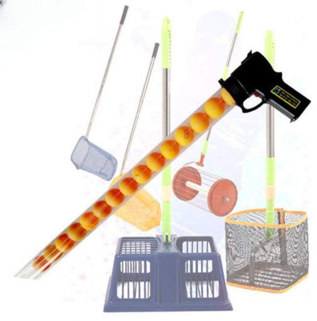 탁구공 수거기 집게 캐쳐 회수기 네트 수집기 용품 탁구 흡입기 볼, E_롤러형 탁구 공 수거기 세트, 1개