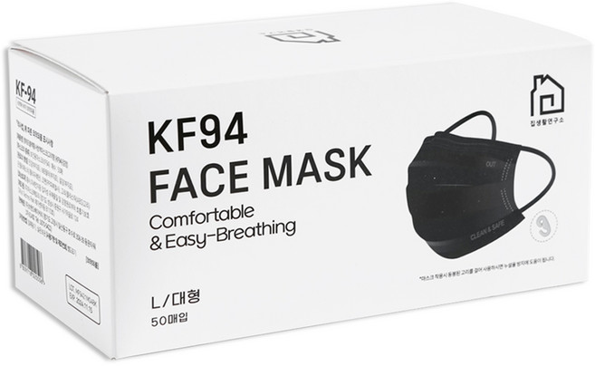 집생활연구소 덴탈형 마스크 KF94 벌크포장, 50매입, 1개, 블랙