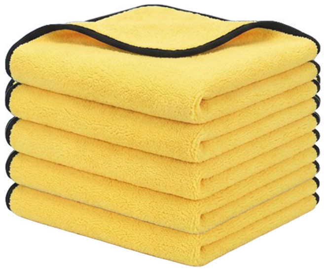 아호메오네 초극세사 차량용 세차 타월 세척이 편리하다 차량용품, 노란색30cm*60cm, 5개