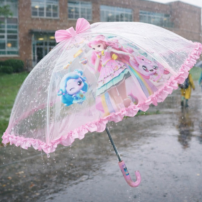 캐치티니핑 투명 유아 우산 어린이 초등 학생 살길이 47cm