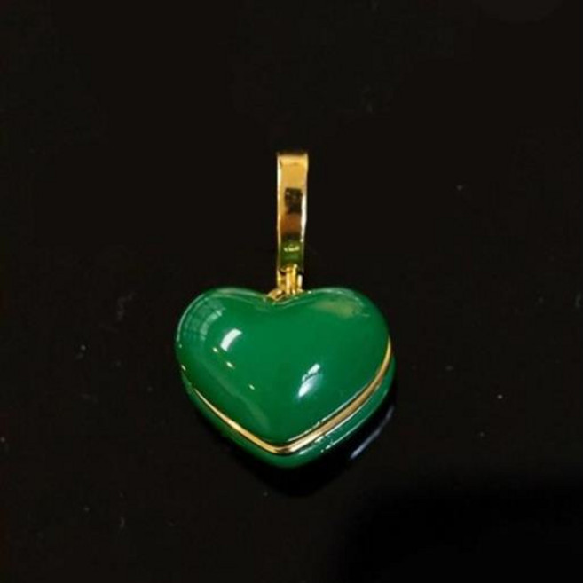 러블리 진주 컬러방울 팬던트/큐트 그린 핑크 볼드하트 팬던트