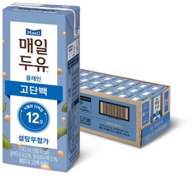 (12% 결제) 매일두유 고단백 190ML 24팩, 24개