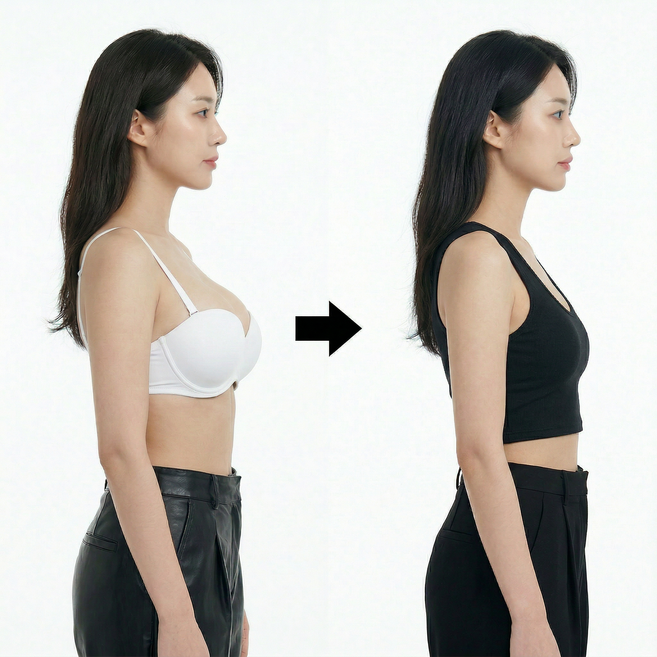 프리마 가슴 작아보이는 압박 플랫 노와이어 흔들림방지 브라