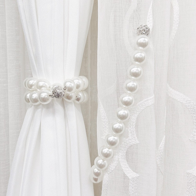 홈드레브 펄 커튼끈 자석타이백, 혼합색상(25cm), 4개