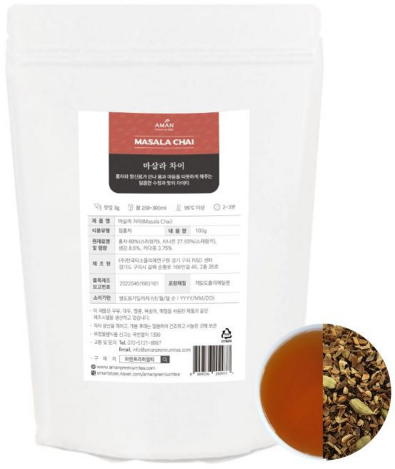 마살라 차이 100g 차이티 아만프리미엄티, 1개, 1개입