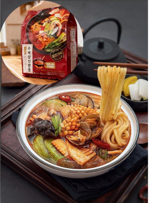 수풍정 수제 삼선짬뽕 고급 밀키트 10인분(2인분 1.42kgX 5팩) 불맛 해물짬뽕 캠핑 간편식, 1.42kg, 5팩