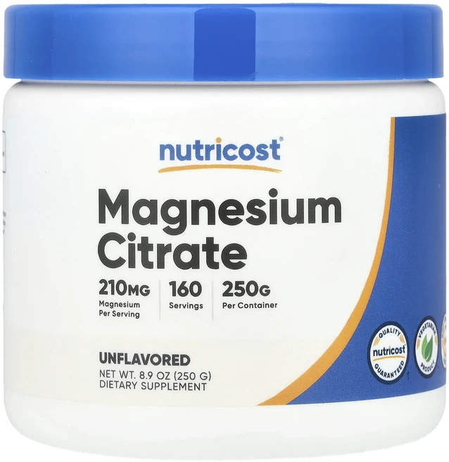 Nutricost 마그네슘시트레이트 무맛 250g(8.9oz), Nutricost마그네슘시트레이트무맛250g89oz, 250g, 1개 - 쿠팡