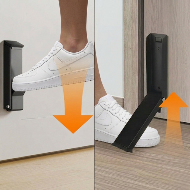 온픽커머스 무타공 미끄럼방지 도어스토퍼 현관문 강력고정 스토퍼 프리미엄, 블랙, 1개