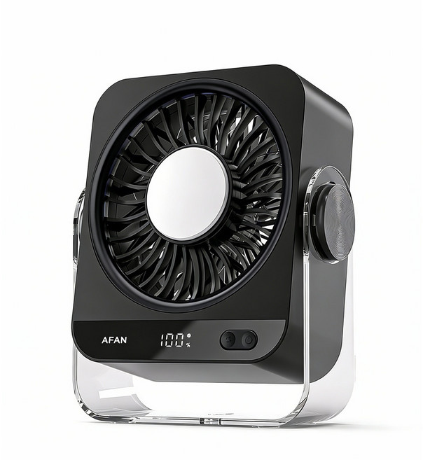 루베라 반도체 냉각 미니 냉풍기 탁상용 선풍기 USB 충전 벽걸이 겸용 에어컨 선풍기 3in1 저소음 강풍, 블랙, K818