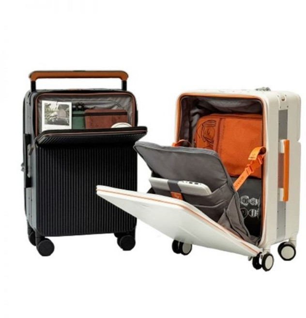 QRANG 바르셀로나 양면 포켓 플립 전면 오픈 캐리어, 그레이