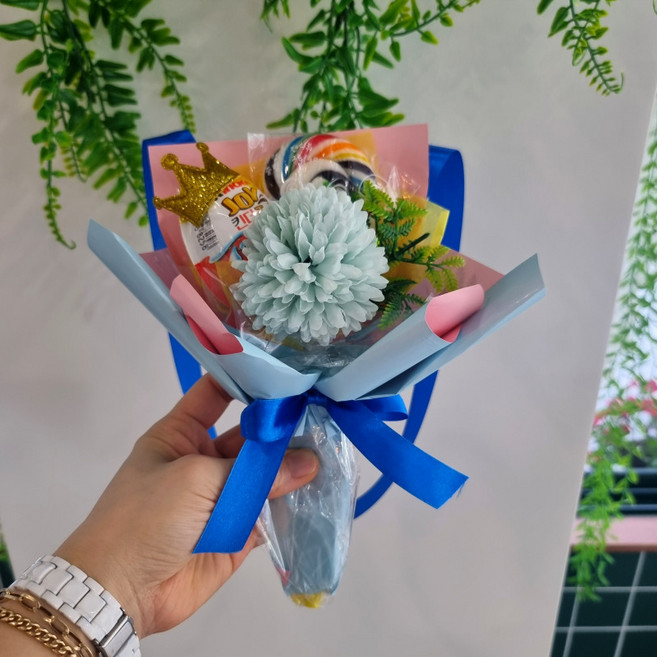 유치원 졸업 입학 킨더조이 초콜릿 사탕 꽃다발 목걸이