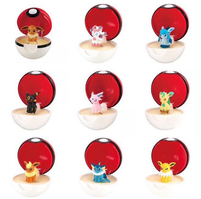 BANDAI 轉蛋 扭蛋 精靈寶可夢戒指環保扭蛋 P5 冰伊布 葉伊布 月亮伊布 全4款, 1個