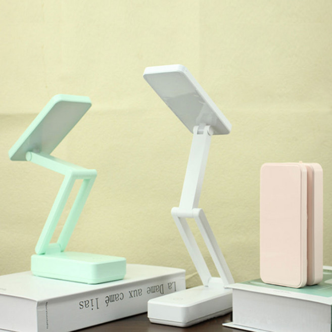 무선 LED 탁상등 스탠드 C타입 충전식 휴대용 접이식 미니사이즈, 무선 폴딩 탁상등-핑크