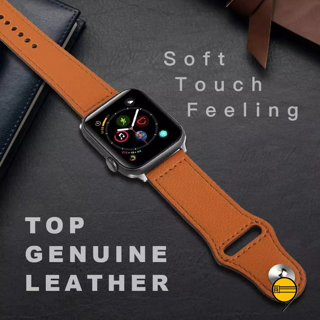 真皮錶帶 適用於 Apple Watch, 黑色,49mm（Ultra1/2/3）通用, 1個