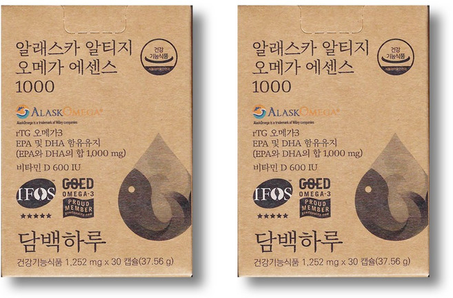 담백하루 알래스카 알티지 오메가 에센스 1000, 2개, 30정