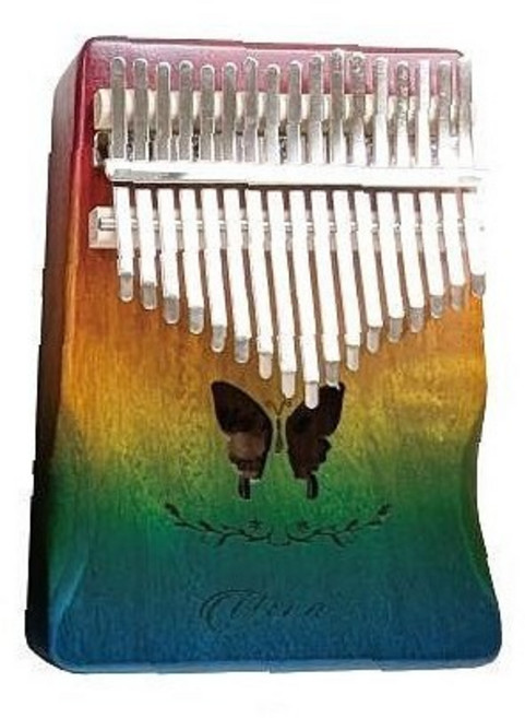 卡林巴琴 kalimba 手指琴 手指鋼琴 指姆琴 巴林琴 聖誕禮物 交換禮物, 1個, 17音-彩虹蝴蝶款