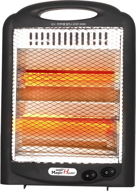 윈드피아 미니 접이식 2단 전기히터, Windpia-600hS, 블랙