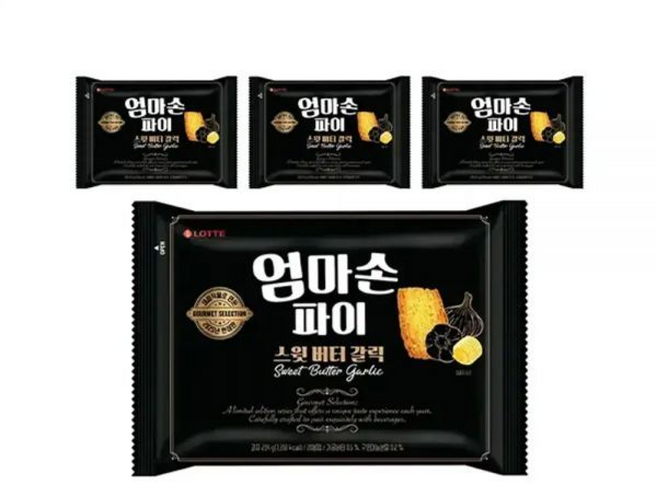 롯데웰푸드 엄마손파이 스윗 버터 갈릭 고메 셀렉션, 254g, 4개