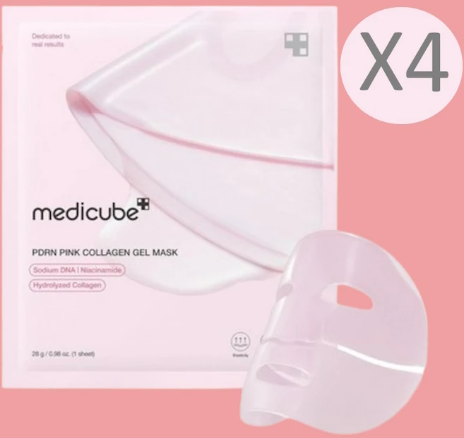 메디큐브 PDRN 핑크 콜라겐 겔 마스크(4매), 4개입, 1개 - 쿠팡