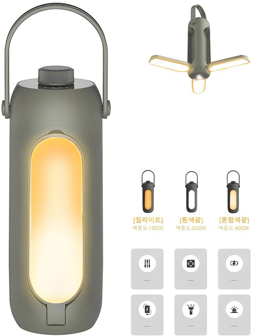 캠핑 랜턴, 아보카도그린(avocado green), 아보카도 그린, 1개