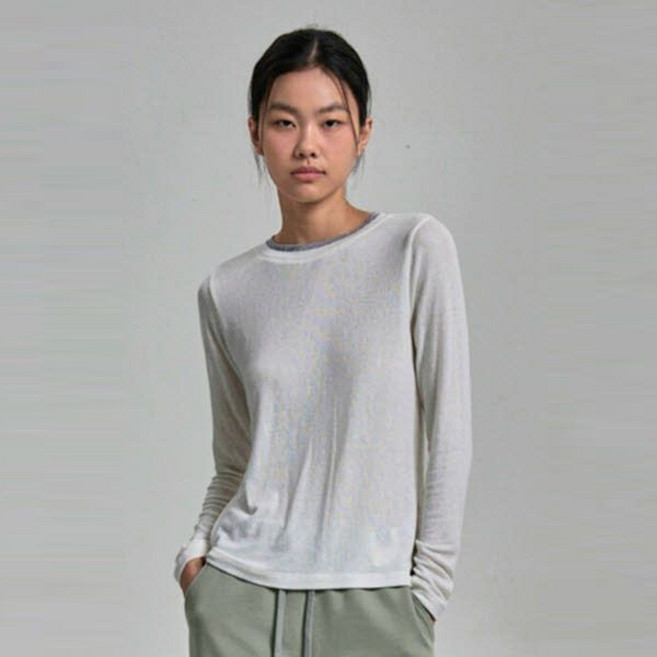 폴햄 여성 울블렌드 라운드넥 긴팔티PHG2TS2310 327001