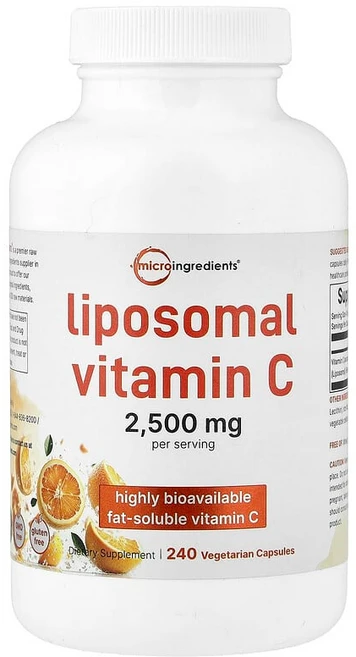 Micro Ingredients 리포소말 비타민C 베지 캡슐 240정(캡슐 1정당 625mg) MII-02374, 1개 - 쿠팡