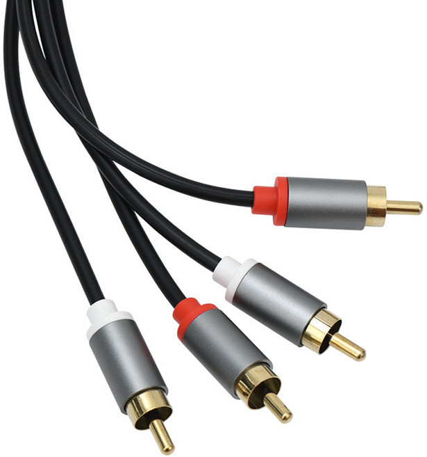 RCA 二對二音源線 紅白蓮花頭 (RC-82), 黑色, 1個, 2米
