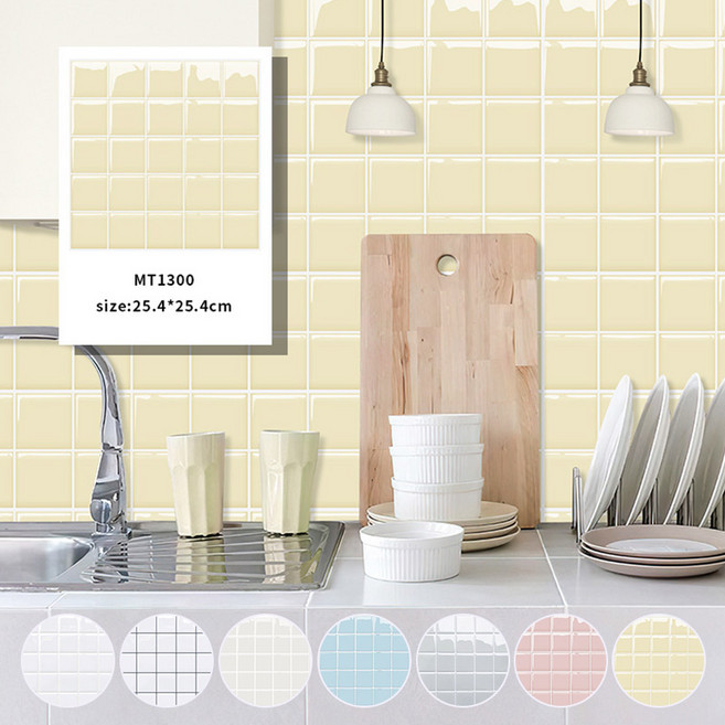 [Smtone] 입체 벽 타일시트지/바닥시트지 셀프 인테리어 10장, MT1300