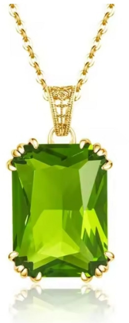 원석목걸이 천연 천연석 페리도트 목걸이 14k 골드 보석 펜던트 여성용 실버 150