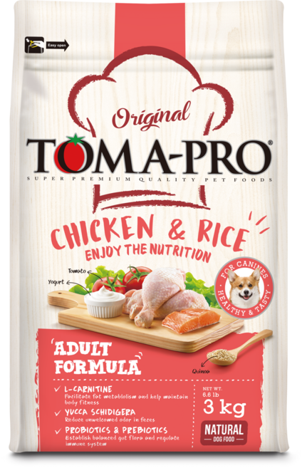 TOMA-PRO 優格 狗飼料 狗糧 雞肉+米配方 成犬, 3kg, 1個, 雞肉米飯