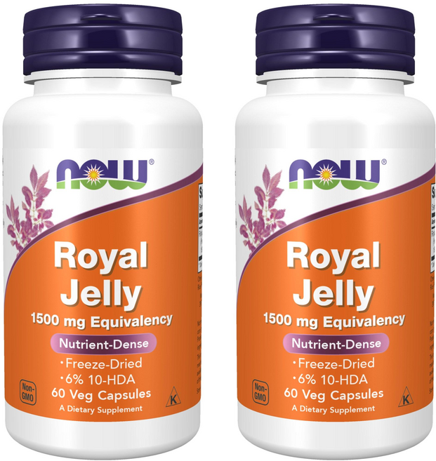 NOW Foods 蜂王乳素食膠囊 1500mg, 60顆, 2罐