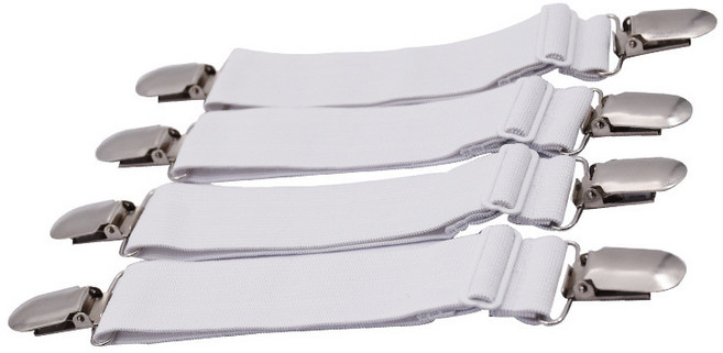 글로파이 침대패드 고정밴드 일자형 4개, 1세트, 화이트