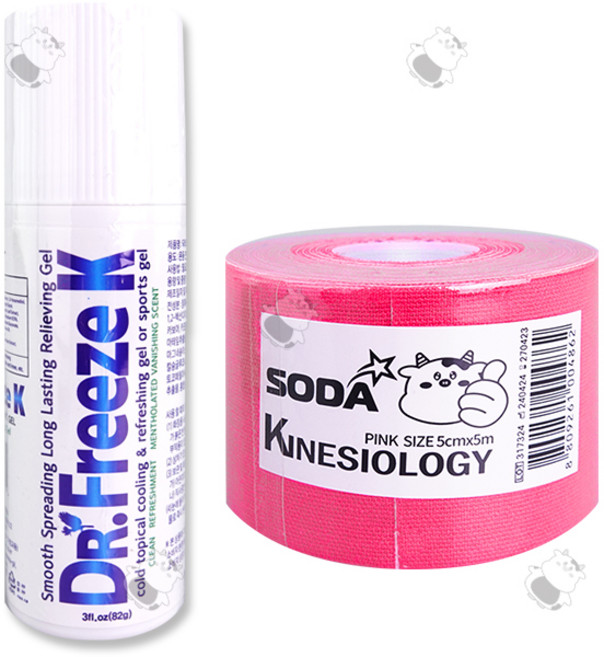 닥터프리즈K 3oz 스포츠겔 + 키네시올로지 스포츠 테이프, 핑크, 1세트, 1개입