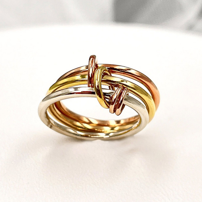 14k 18k 삼색 트리니티 링 커플링 여자 반지