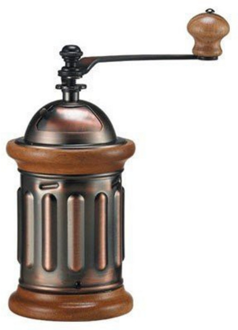 【平安】 KALITA 手搖圓筒磨豆機 郵筒型 KH-5 同 正晃行 AKIRAKOKI A-3, 銅色, 1個, 豆槽30g粉槽24g