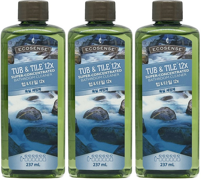 멜라루카 텁&타일 12X 욕실세정제 237ml 3개 + 포켓물티슈 증정