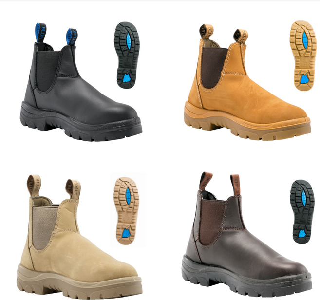 스틸블루 호바트 TPU 엘라스틱 사이디드 부츠 작업화 안전화 312101, 블랙, 1개