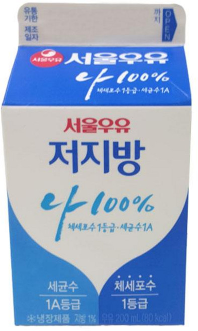원하프저지방우유 200ML서울, 200ml, 1개
