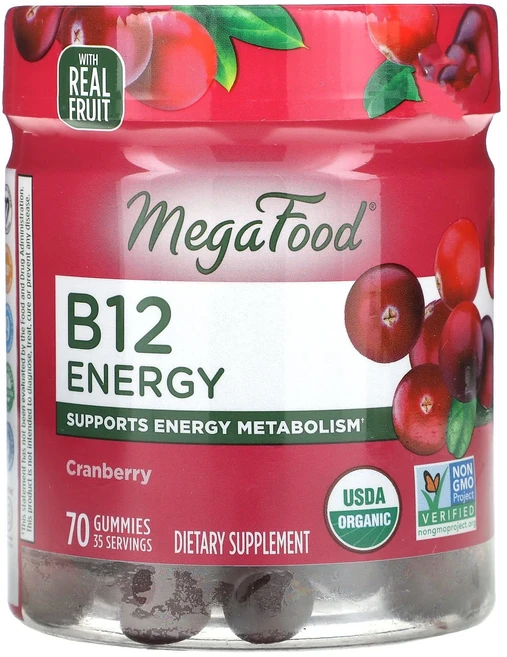 메가푸드 B12 에너지 크랜베리 구미젤리 70개, 70정, 70정, 4개 - 쿠팡