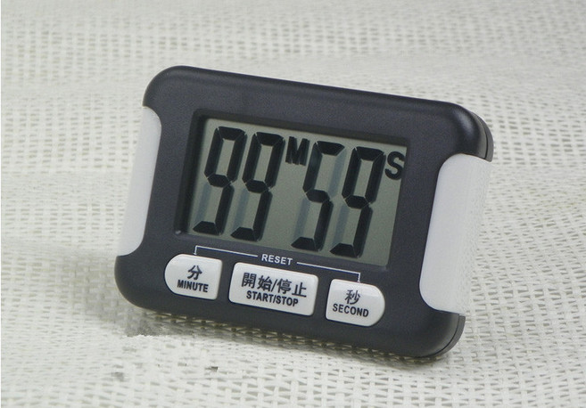 多功能液晶顯示廚房計時器 正倒數計時器 烹飪烘焙必備, 黑色, 1個