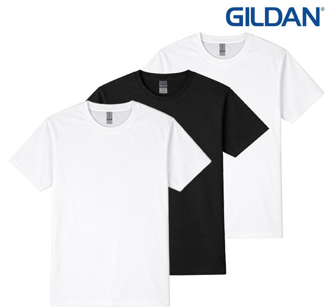 [1+1+1]길단 프리미엄 코튼 24수 아시안핏 남녀공용 무지 반팔티셔츠