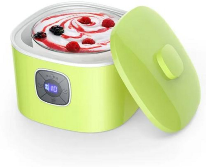 전기 요구르트 메이커 레벤 발효기 자동 다기능 1L 유리 라이너 낫토 쌀 와인 발효 기계 컵 4 개, 1) Green no small cups, 1개